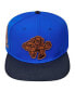 Фото #3 товара Men's Royal, Black Philadelphia 76ers Heritage Leather Patch Snapback Hat