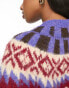 Фото #2 товара Urban Revivo fairisle cropped jumper in brown multi