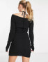 Pull&Bear long sleeved midi dress in black