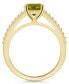 ფოტო #3 პროდუქტის Peridot (1-1/2 ct. t.w.) and Diamond (1/6 ct. t.w.) Ring in 14K Yellow Gold
