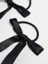 Фото #7 товара ASOS DESIGN pack of 2 hairbands with bow detail in black satin