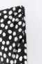 Polka dot print midi skirt