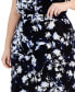 Plus Size Floral-Print Pull-On Flared Midi Skirt