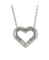 Suzy Levian Sterling Silver Cubic Zirconia Double Row Open Heart Pendant Necklace