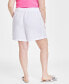 ფოტო #2 პროდუქტის Trendy Plus Size Linen-Blend Shorts, Created for Macy's