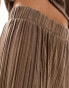 Фото #5 товара Vila wide leg plisse trouser co-ord in brown