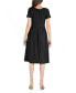 Women's Midi Dress with Short Sleeves and Pocket Detail