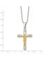Фото #2 товара Chisel polished Yellow IP-plated Crucifix Pendant Ball Chain Necklace
