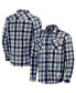 Фото #1 товара Men's Darius Rucker Collection By Navy Atlanta Braves Plaid Flannel Button-Up Shirt