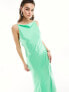 ASOS DESIGN satin square neck maxi dress with cowl back detail in Green