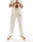 Фото #6 товара ASOS DESIGN relaxed linen trouser in textured stripe with elasticated waist