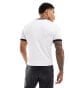 ASOS DESIGN muscle fit ringer t-shirt in white with chest print