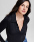 Фото #2 товара Women's Polo-Collar Long-Sleeve Bodysuit, Created for Macy's