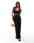 Фото #2 товара ONLY Petite shirred cropped top co-ord in black