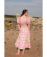 ფოტო #3 პროდუქტის Watermelon Grid Midi Dress