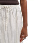 Фото #5 товара Cotton On tie waist maxi skirt in linen look stripe