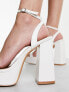 Фото #5 товара Glamorous platform heel sandals in white patent