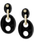 ფოტო #3 პროდუქტის EFFY® Onyx & Diamond (1/20 ct. t.w.) Double Drop Earrings in 14k Gold