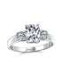 ფოტო #3 პროდუქტის Timeless Classic Style 2CT Rectangle Clear Emerald Cut Three Stone Past Present Future Promise Engagement Ring For Women Sterling Silver Plain Band