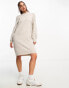 JDY puff sleeve knitted mini jumper dress in chocolate