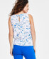 Фото #2 товара Women's Smocked Floral-Print Sleeveless Top, Created for Macy's