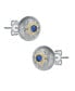 White Gold and 14K Gold Plated Colored Stud Cubic Zirconia Earrings