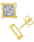Diamond Accent Square Stud Earrings in 10k White, Yellow or Rose Gold