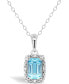 ფოტო #1 პროდუქტის Gemstone and Diamond Accent Pendant Necklace in Sterling Silver