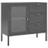 Sideboard BILAL Stahl u. Hartglas Grau