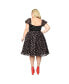 ფოტო #2 პროდუქტის Plus Size Black Cupid's Lover Swing Dress