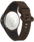 Men's Thunderstorm Chrono Brown Silicone Strap Watch 43mm