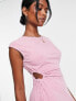 ASOS DESIGN cut out side detail midi dress in pink