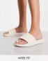 Truffle Collection Wide Fit pool slide in beige