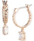 ფოტო #1 პროდუქტის Gold-Tone Cubic Zirconia Charm Chain Link Hoop Earrings
