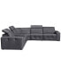 CLOSEOUT! Haigan 6-Pc. Leather "L" Shape Sectional Sofa with 3 Power Recliners, Created for Macy's