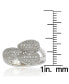 ფოტო #3 პროდუქტის Suzy Levian Sterling Silver Cubic Zirconia 3 Leaf Pave Puff Ring