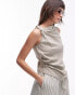 Фото #1 товара Topshop textured sleeveless high neck top in sage