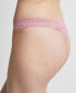 Фото #2 товара Women's Cotton Blend Lace-Trim Thong Underwear, Created for Macy's