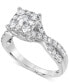 ფოტო #1 პროდუქტის Diamond Halo Twist Engagement Ring (1-1/4 ct. t.w.) in 14k White Gold