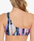 Фото #3 товара Juniors' Tie-Dyed One-Shoulder Bikini Top, Created for Macy's