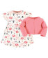 ფოტო #3 პროდუქტის Toddler Girls Cotton Dress and Cardigan Set, Forest