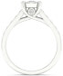 ფოტო #5 პროდუქტის Diamond Cluster Channel-Set Engagement Ring (3/4 ct. t.w.) in 14k White Gold