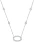 ფოტო #1 პროდუქტის Diamond Open Oval 18" Pendant Necklace (1/2 ct. t.w.) in 14k White Gold