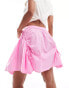 Фото #7 товара Monki poplin mini skirt with drawstring ruched detail in pink