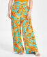 Фото #5 товара Petite Floral-Print High-Rise Wide-Leg Pants, Created for Macy's