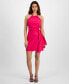 Фото #4 товара Women's High-Neck Linen Blend Sleeveless Mini Dress, Created for Macy's