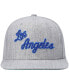 Men's Heathered Gray Los Angeles Lakers Hardwood Classics Team 2.0 Snapback Hat