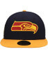 Фото #3 товара Men's Navy, Gold Seattle Seahawks 40th Season 59FIFTY Fitted Hat