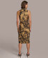 ფოტო #4 პროდუქტის Donna Karan Women's Sleeveless Printed Tie-Front Shirtdress