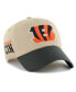 ფოტო #1 პროდუქტის Men's Khaki, Charcoal Cincinnati Bengals Ashford Clean Up Adjustable Hat